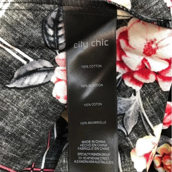 New City Chic Smock Off the Shoulder Dress Picnic bouquet floral print pockets - Picture 12 of 12